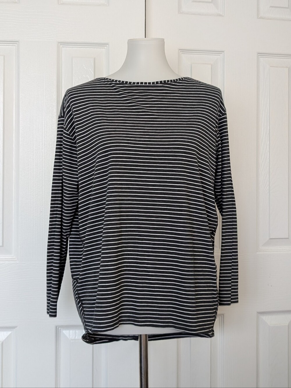 lululemon athletica Black & White Striped Long Sleeve Tee